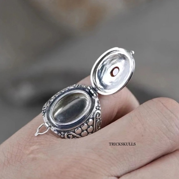 Secret Compartment Poison Pill Gawu Retro Ring Adjustable Open Rings New Vintage - Picture 7 of 8